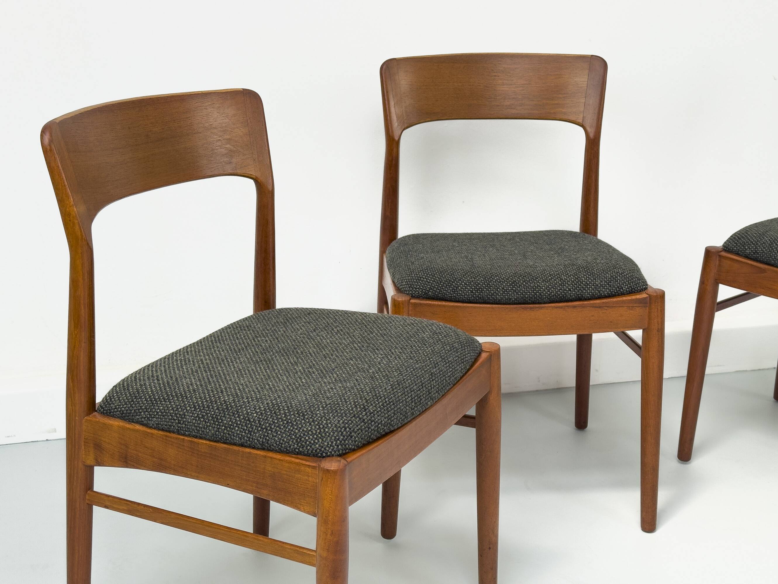 Teak and Wool Dining Chairs from Korup Stolefabrik, 1960s, Set of 4