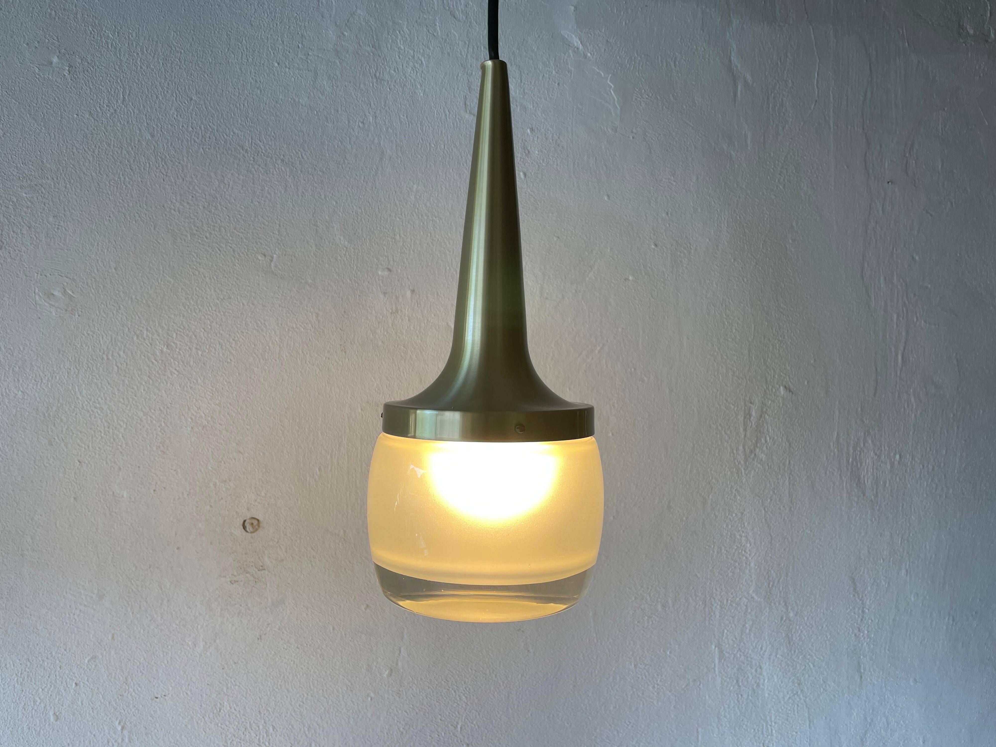 Heavy frosted glass pendant lamp by Staff, 1960s, Germany