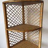 rattan corner shelf from the 60s and 70s