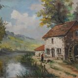 Large Painting “The Mill”, signed Reney – Part 1 of the 20th century
