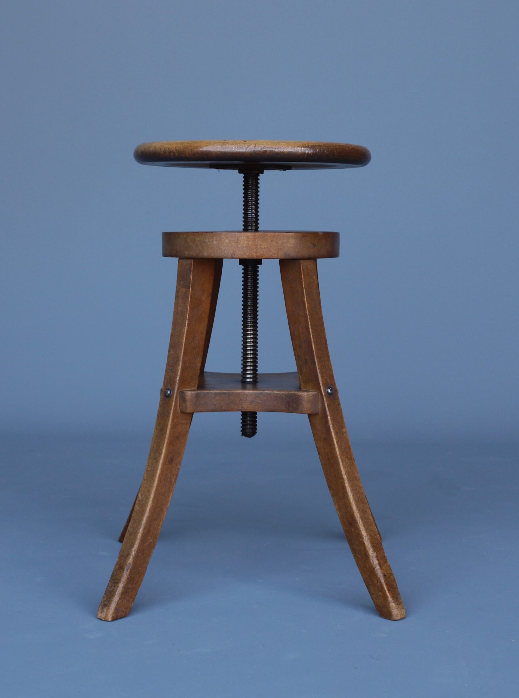 Industrial adjustable piano stool. 1930s