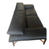 Roche Bobois black leather sofa
