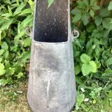 Vintage galvanized zinc charcoal bucket conical shape Dimension: height -50cm- width -25cm-