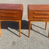 Tables de chevet en teck avec pieds en chêne attribuées à Johannes Andersen, 1964, lot de 2