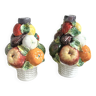 Pair of slip candle holders fruit/vegetable basket