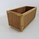 70s woven rattan and bamboo planter