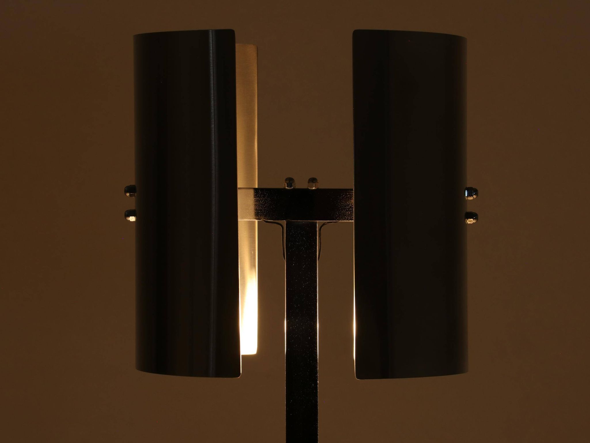Rare Table Lamp in Stainless Steel by J. Bouvier, France, 1970s