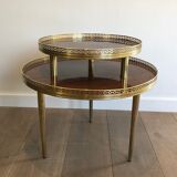 Neoclassical style tripod pedestal in mahogany, brass
