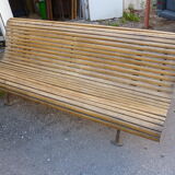 Garden bench wood and cast iron legs