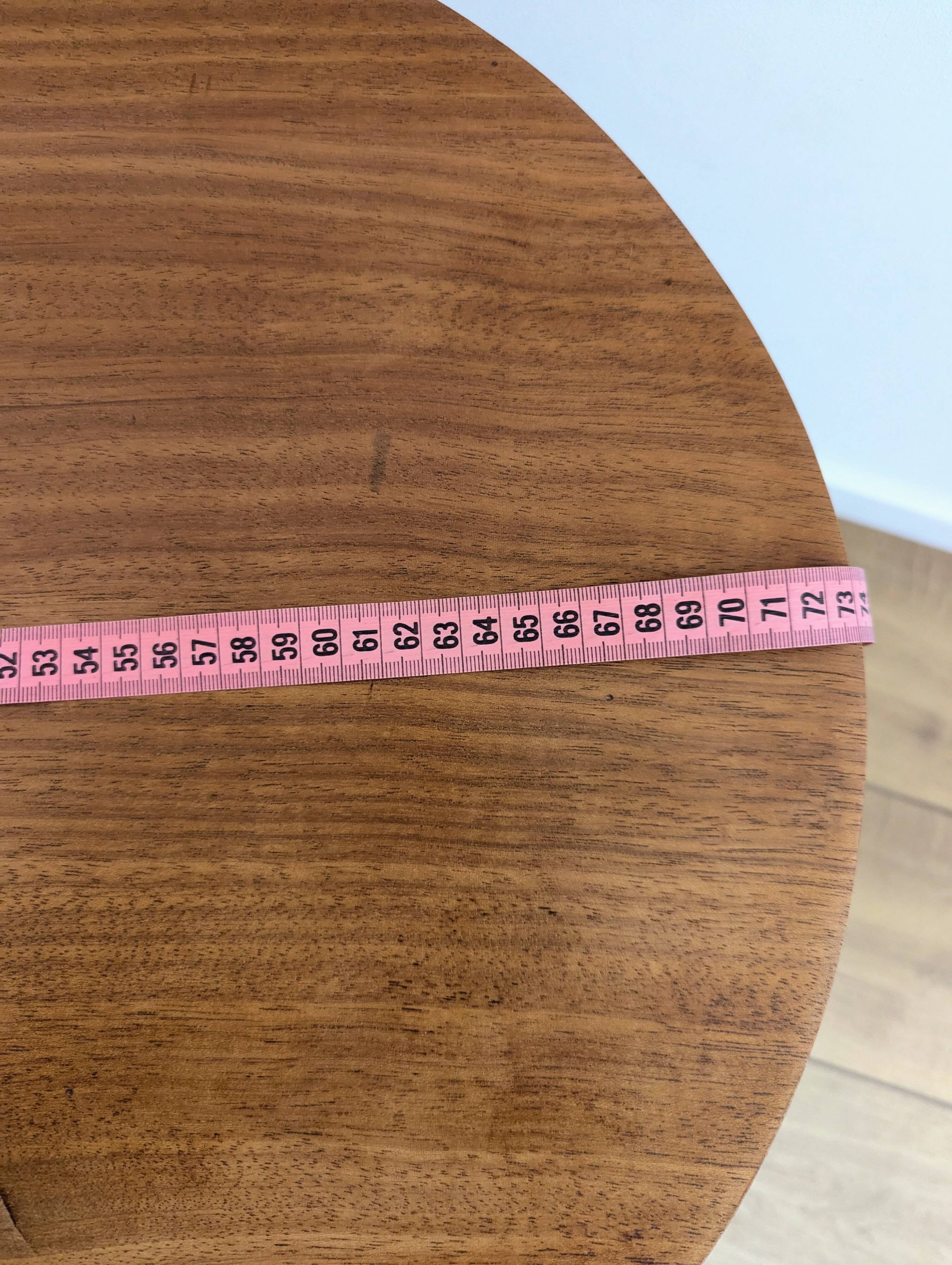 Restored vintage varnished wood bean-shaped tripod table