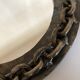 Mirror brutalist chain in beaten iron 1960 H55cm