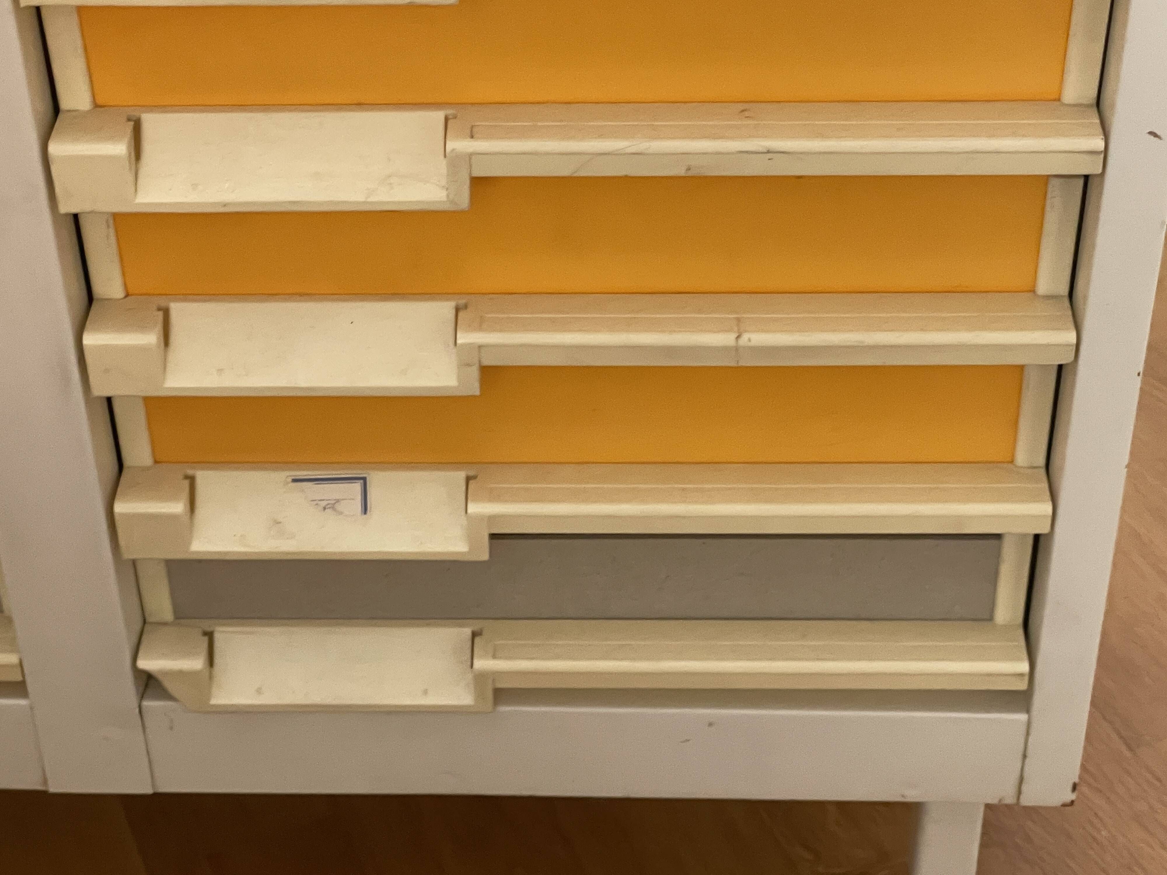 Vintage sorting furniture from the 70s / 30 drawers - industrial / workshop / haberdashery