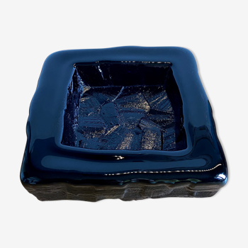 Empty Pocket Square Art Glass Bowl cobalt blue - Augustsson Design for Ruda - Sweden