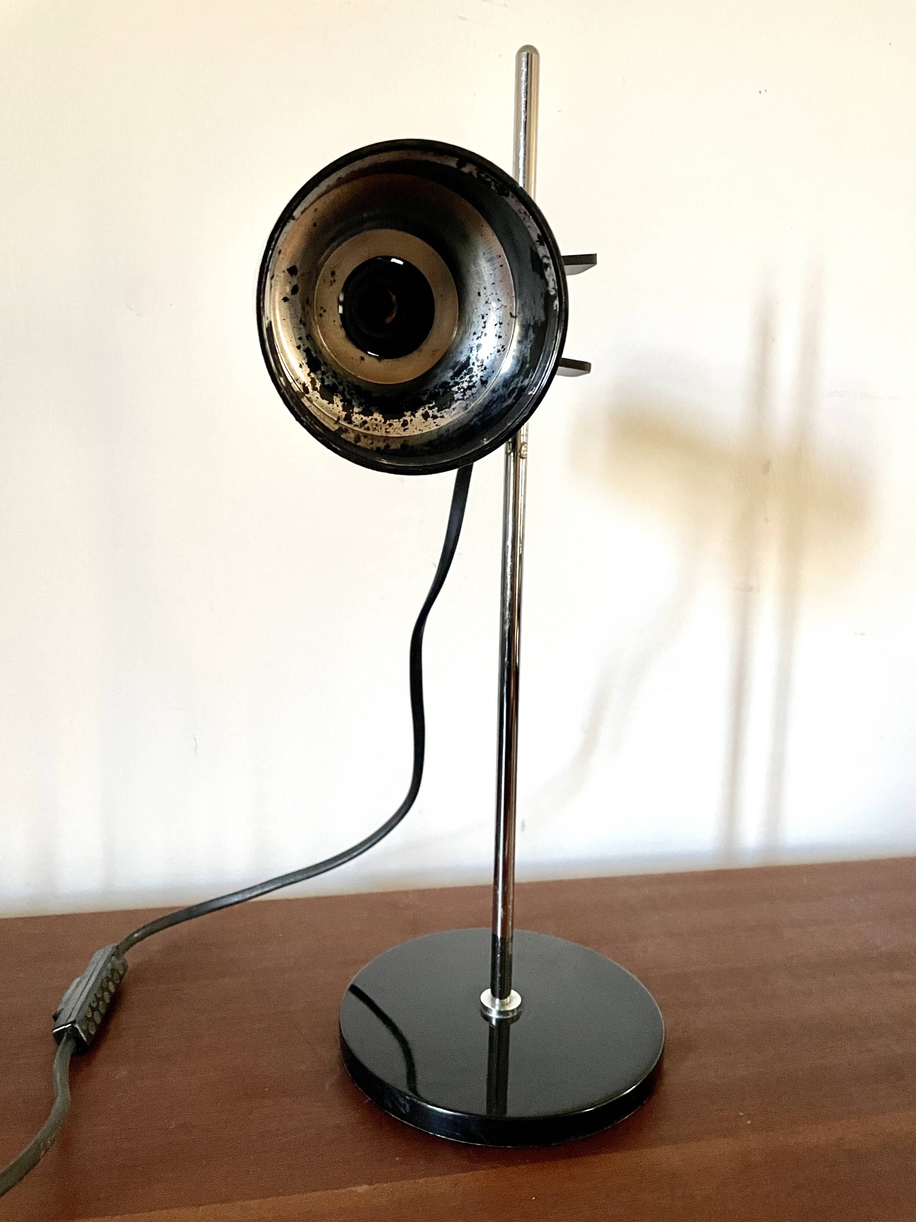 Lampe de bureau à pince noire 1970