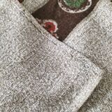 Nappe vintage à décor de poteries stylisées, années 60-70