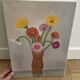 Tableau bouquet, peinture sur toile