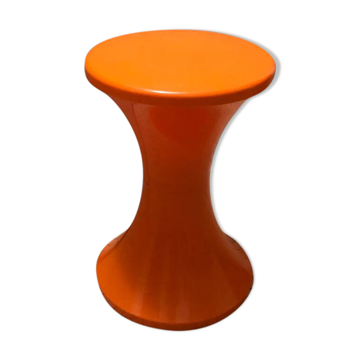 Vintage orange Tam Tam stool – Original stamp – 1970s