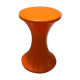 Vintage orange Tam Tam stool – Original stamp – 1970s