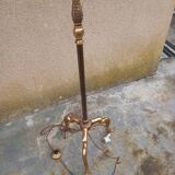 Floor lamp gilded bronze base lampshade fabrics