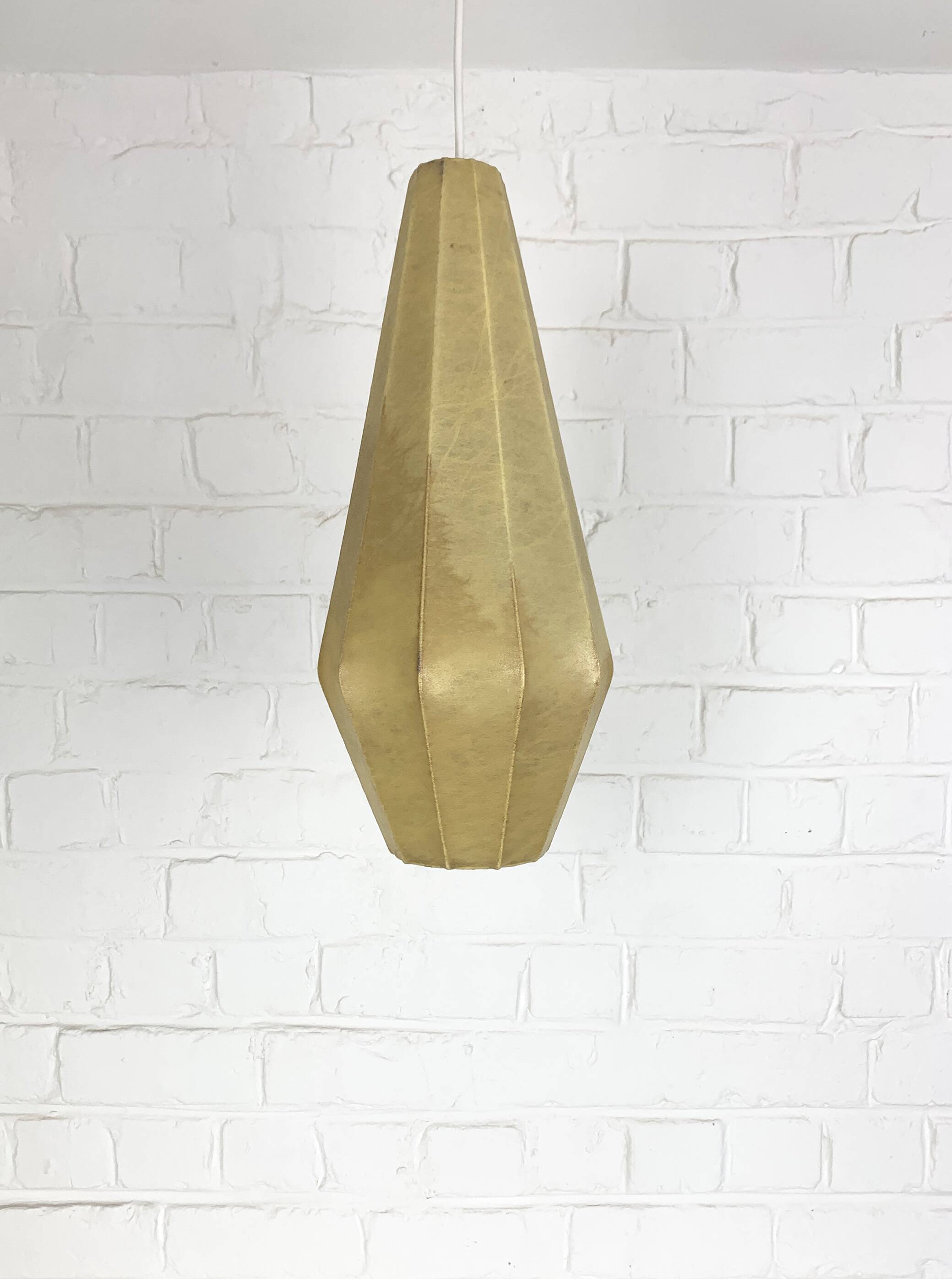Oblong Cocoon pendant light, Friedel Wauer for Goldkant Leuchten, 1960s