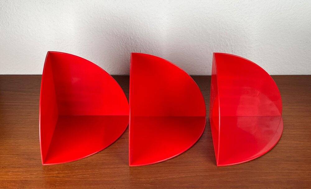 Pair of bookends model 4909 Italian space age mid-century by Giotto Stoppino for Kartell, 1960, set of 3