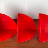 Pair of bookends model 4909 Italian space age mid-century by Giotto Stoppino for Kartell, 1960, set of 3