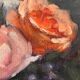 Nature morte à l'huile sur toile "le bouquet de roses" 1930, tableau ancien