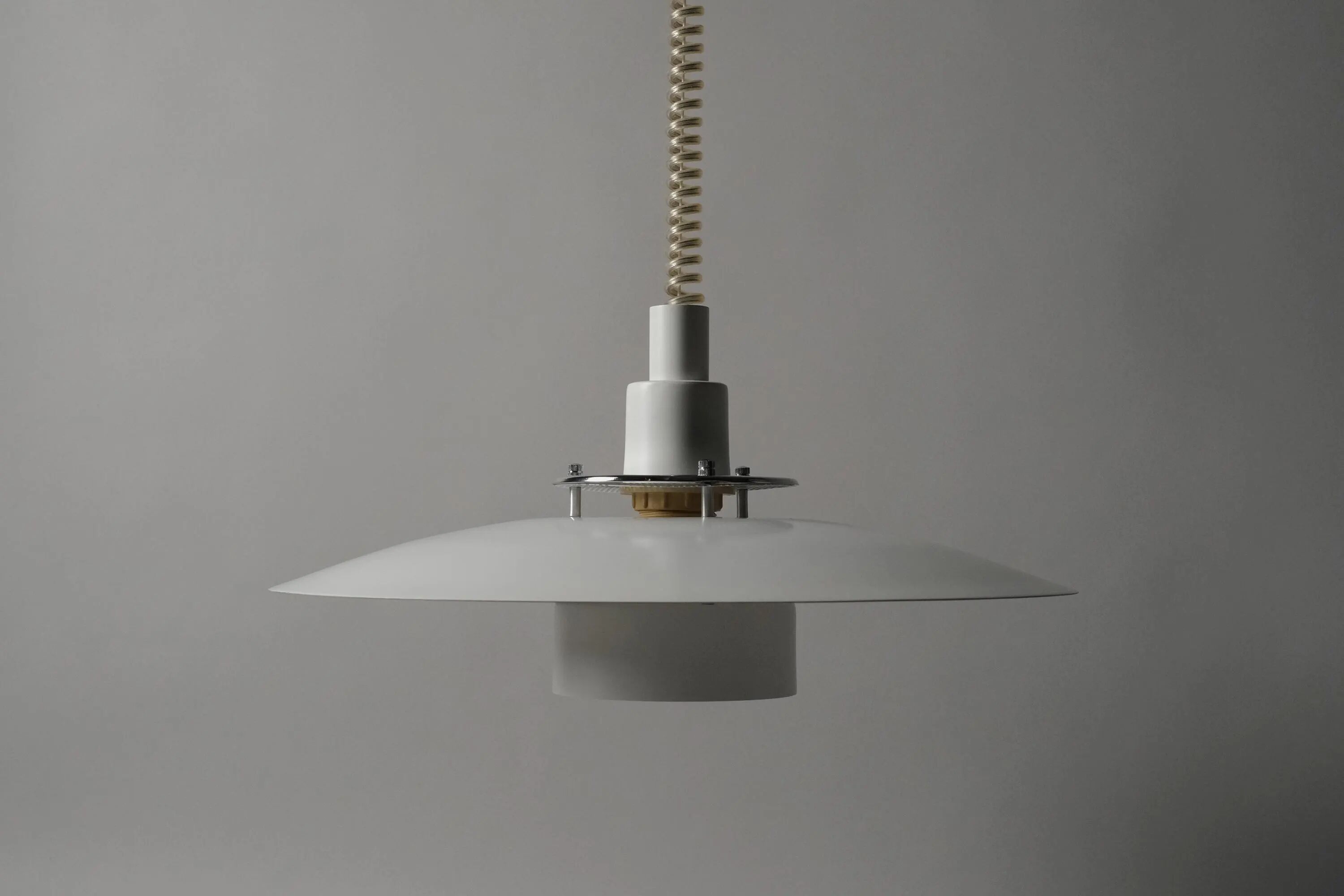 Markslöjd Multi-Layered Pendant Lamp, White Lacquered, 1990s Scandinavian Modern Lighting, Sweden