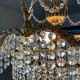 Waterfall chandelier in gilded bronze and crystal tassels
