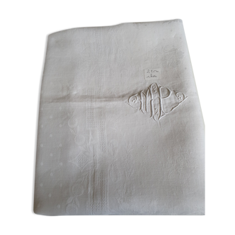 Old tablecloth in damask
