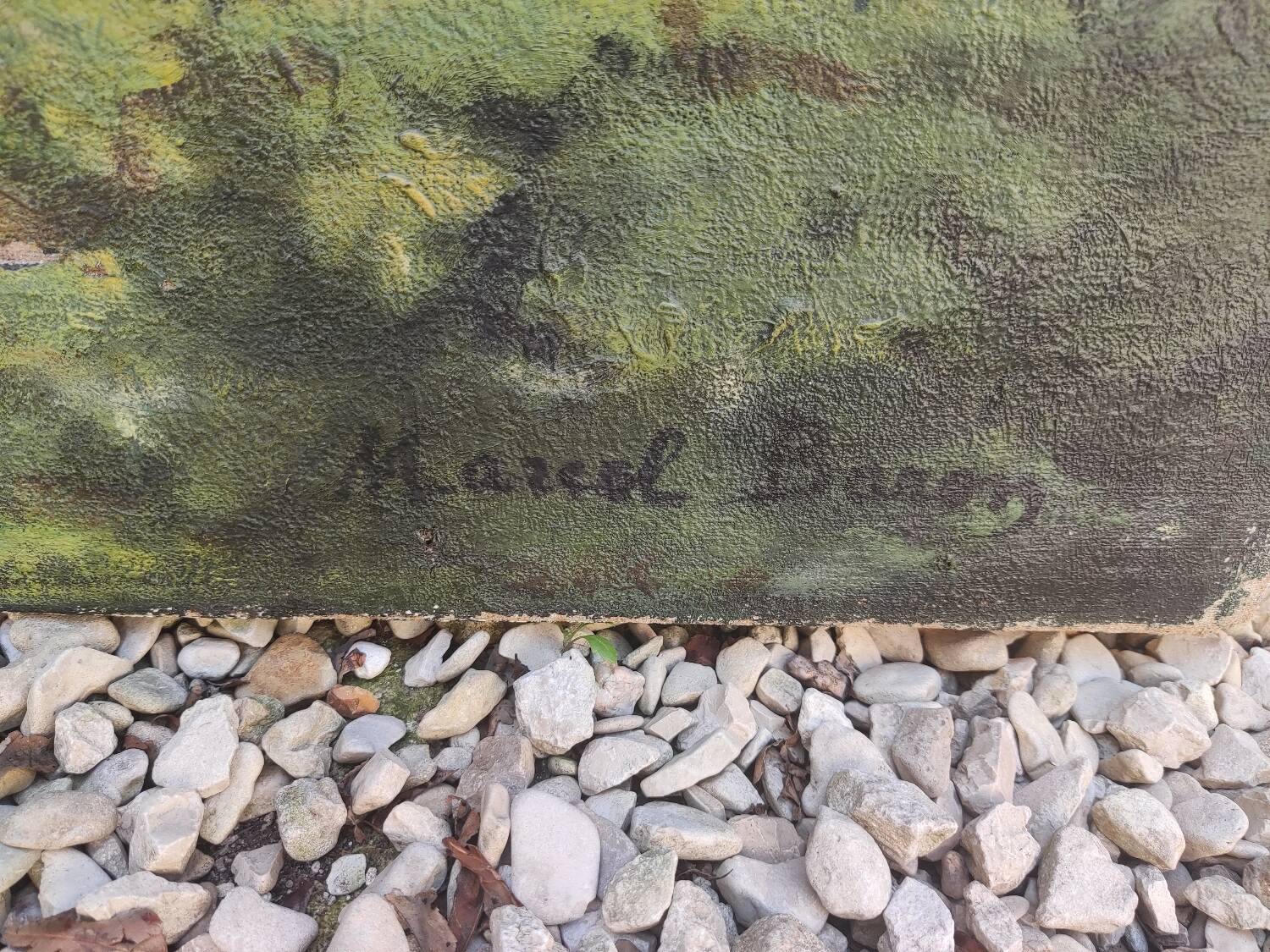 Oil on canvas, old painting signed Marcel Baron