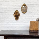 Paire de miroirs en bois doré 1950