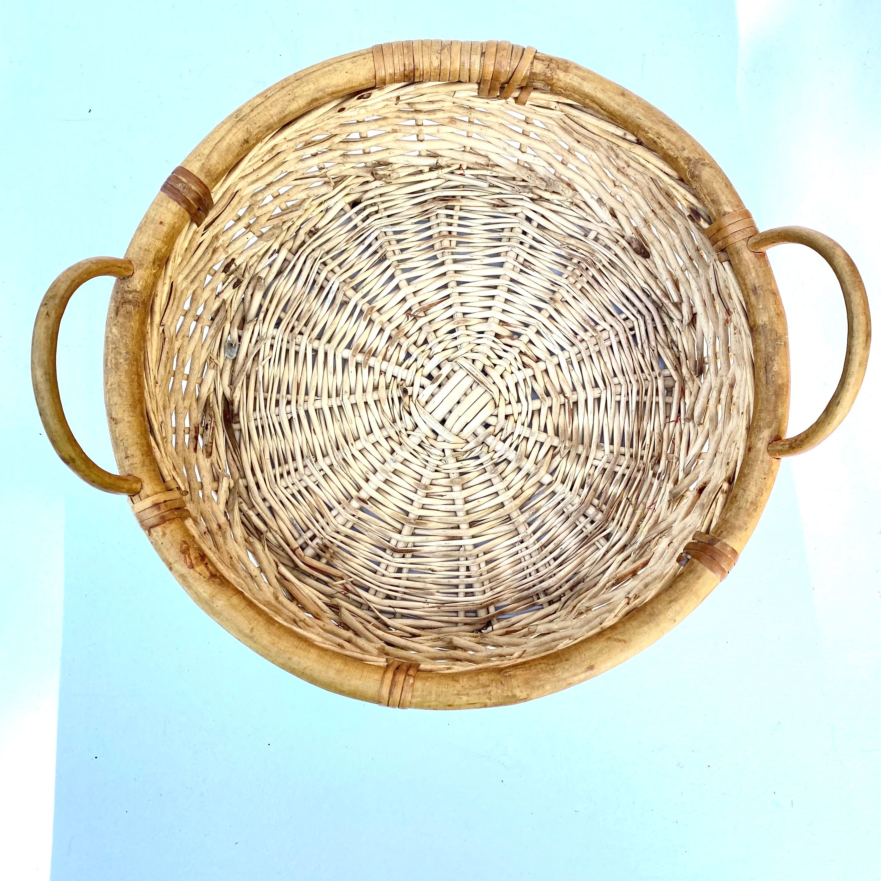 Vintage rattan basket