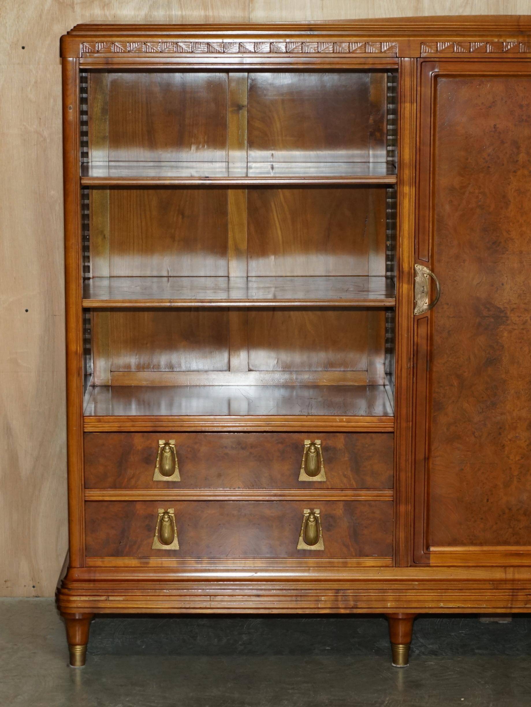 Art Nouveau library in burr walnut by Léon Jallot