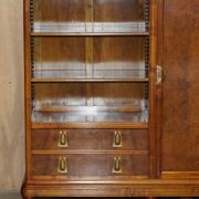 Art Nouveau library in burr walnut by Léon Jallot