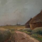 Tableau : huile sur panneau - Les meules