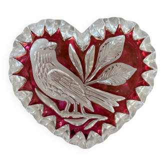 Crystal box with bird motif