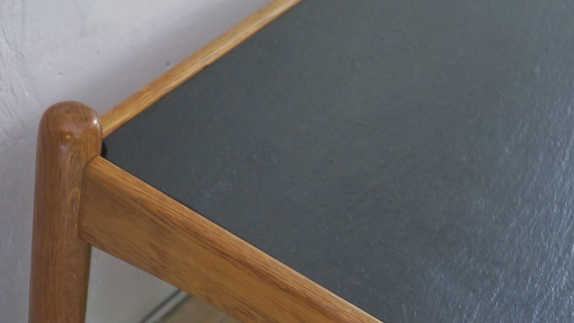 Mid century slate and solid oak coffee table by Eric Merthen, Sweden 1960s