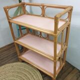 Vintage wicker and bamboo shelf