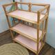 Vintage wicker and bamboo shelf