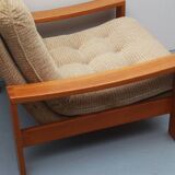 1970s armchair beige in oak