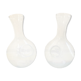 Paire de carafes rafraîchissoirs en verre