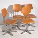 Vintage office chairs (c.1950). Set of 6 office chairs
