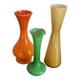 Trio of vases, soliflores