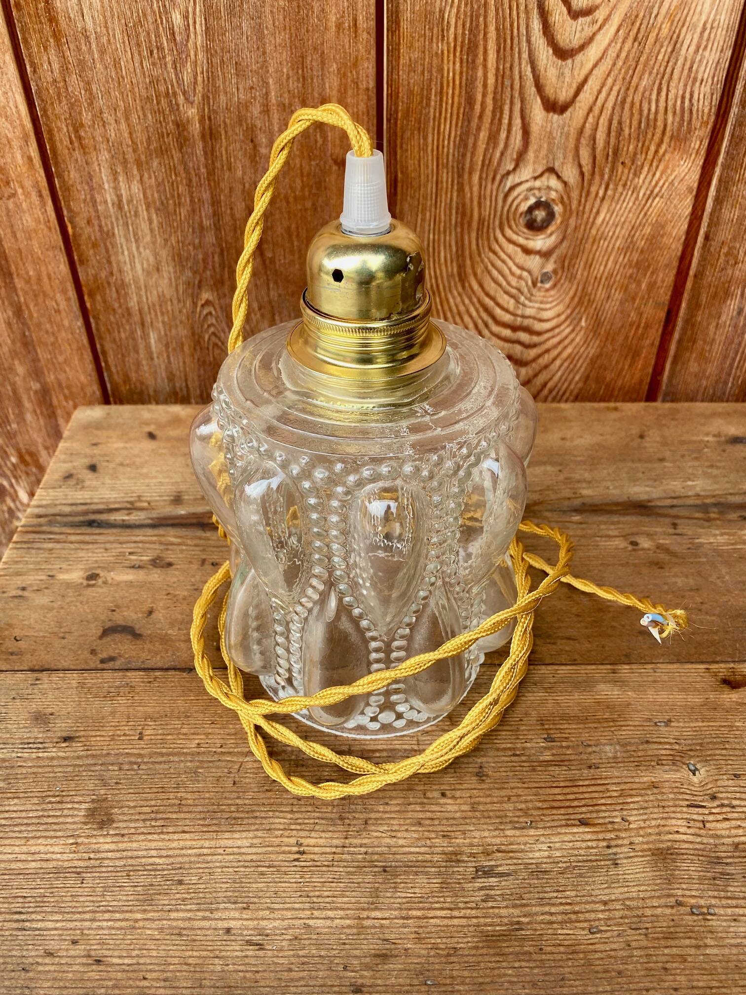 Vintage bubble glass pendant globe