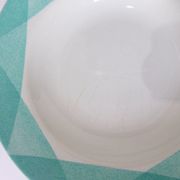 4 vintage geometric pattern soup plates 220510