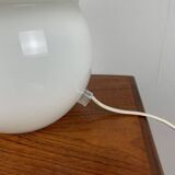 Lampe champignon en verre blanc, 1980