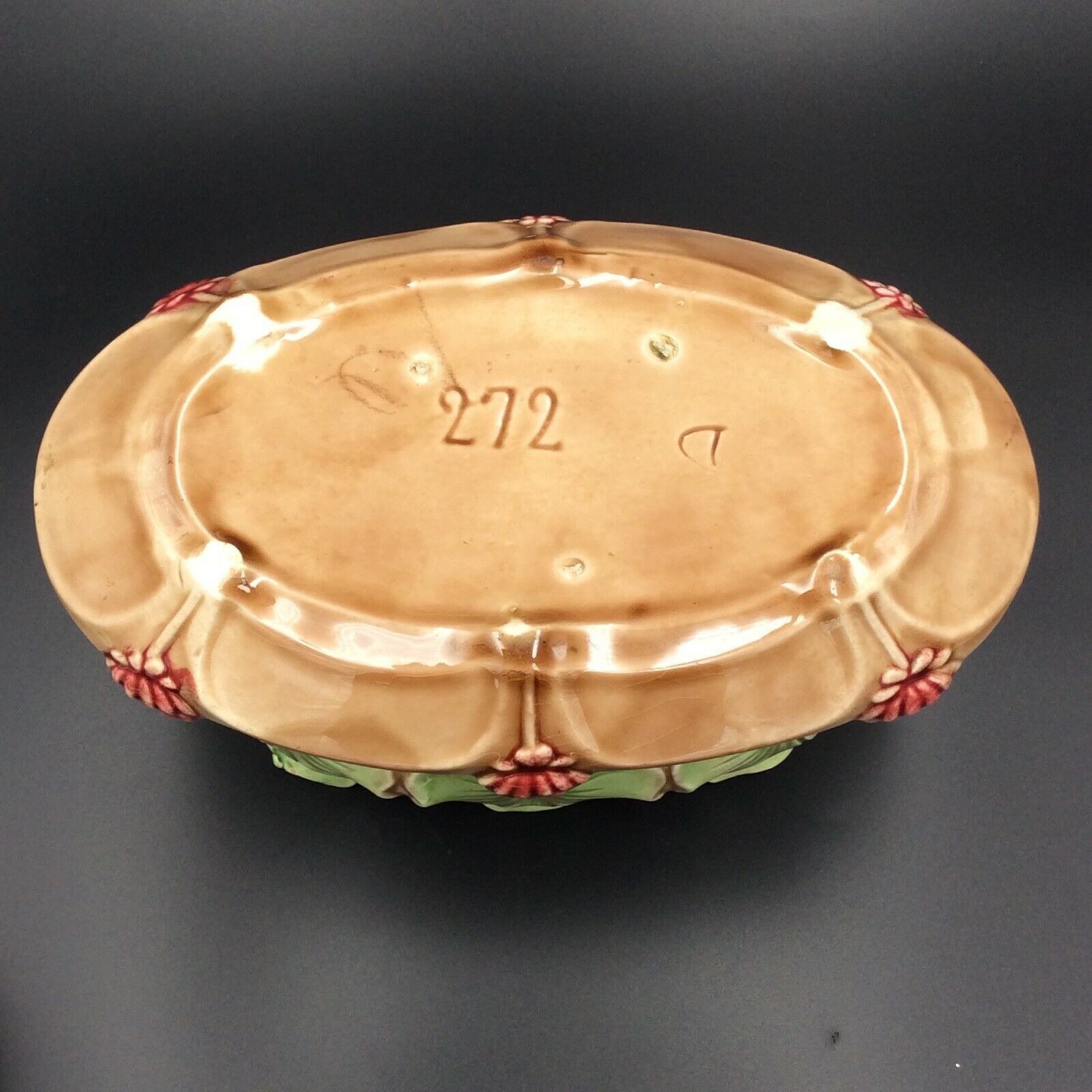 Gardener old art nouveau earthenware slurry decorated with clover n° 272