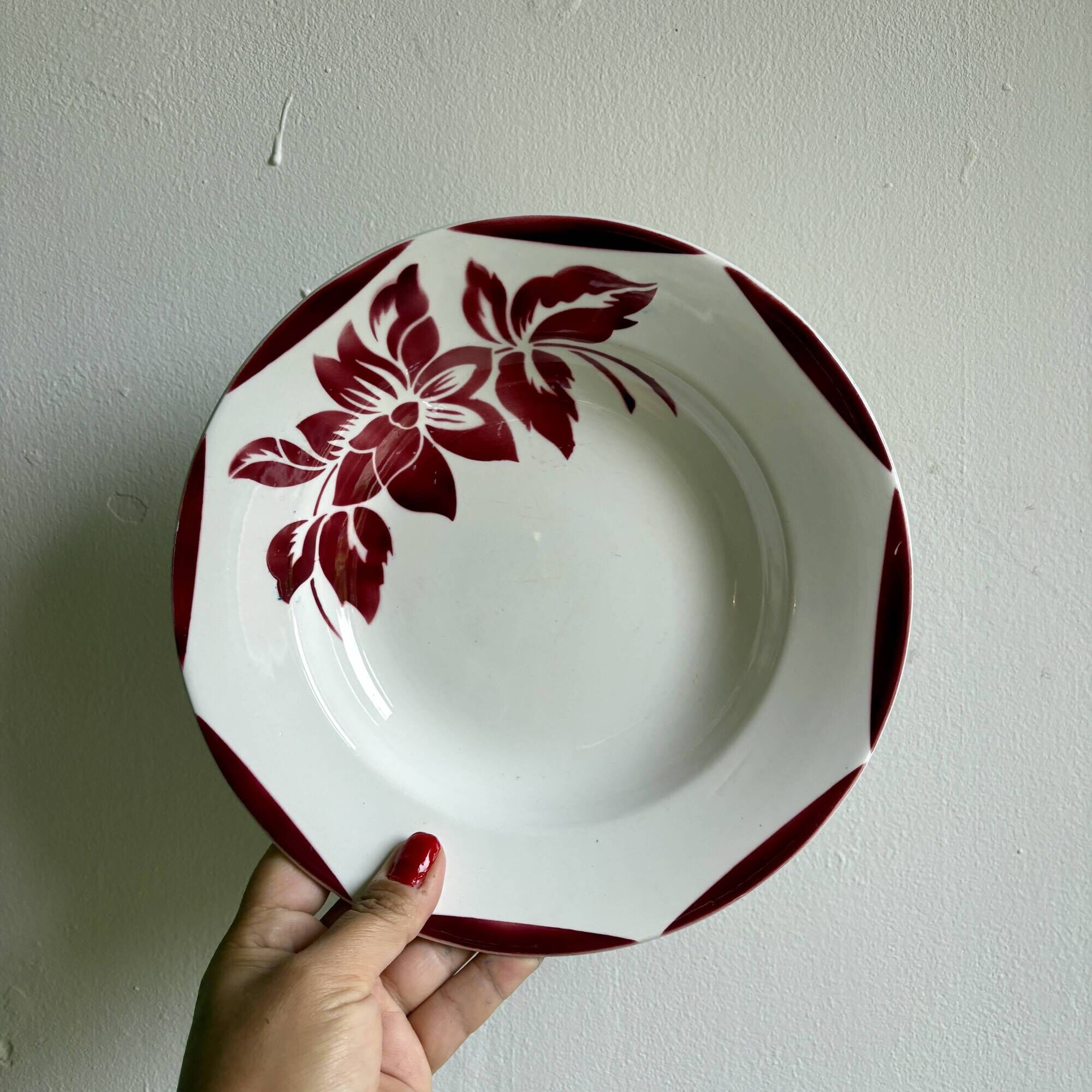 Lot de 8 assiettes creuses vintage, Jacky de Digoin