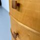 Old beech desk in art deco style with drawer, vintage 60s